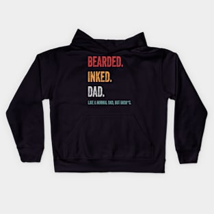 bearded inked dad Kids Hoodie